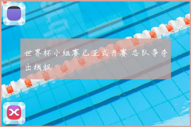 世界杯小组赛已正式开赛 各队争夺出线权