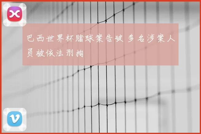 巴西世界杯赌球案告破 多名涉案人员被依法刑拘